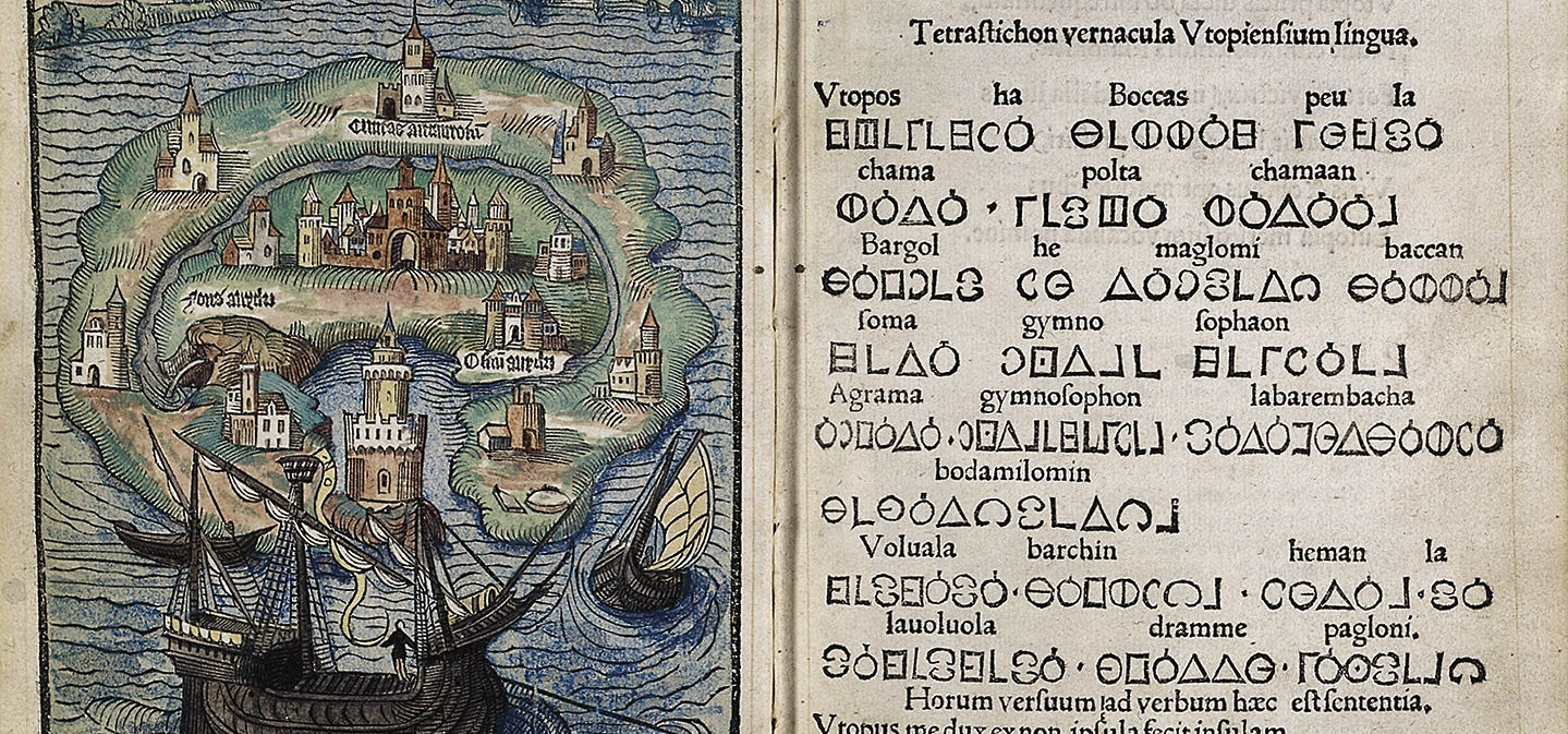 Frontispice de l'Utopie de Thomas More, 1516, détail
