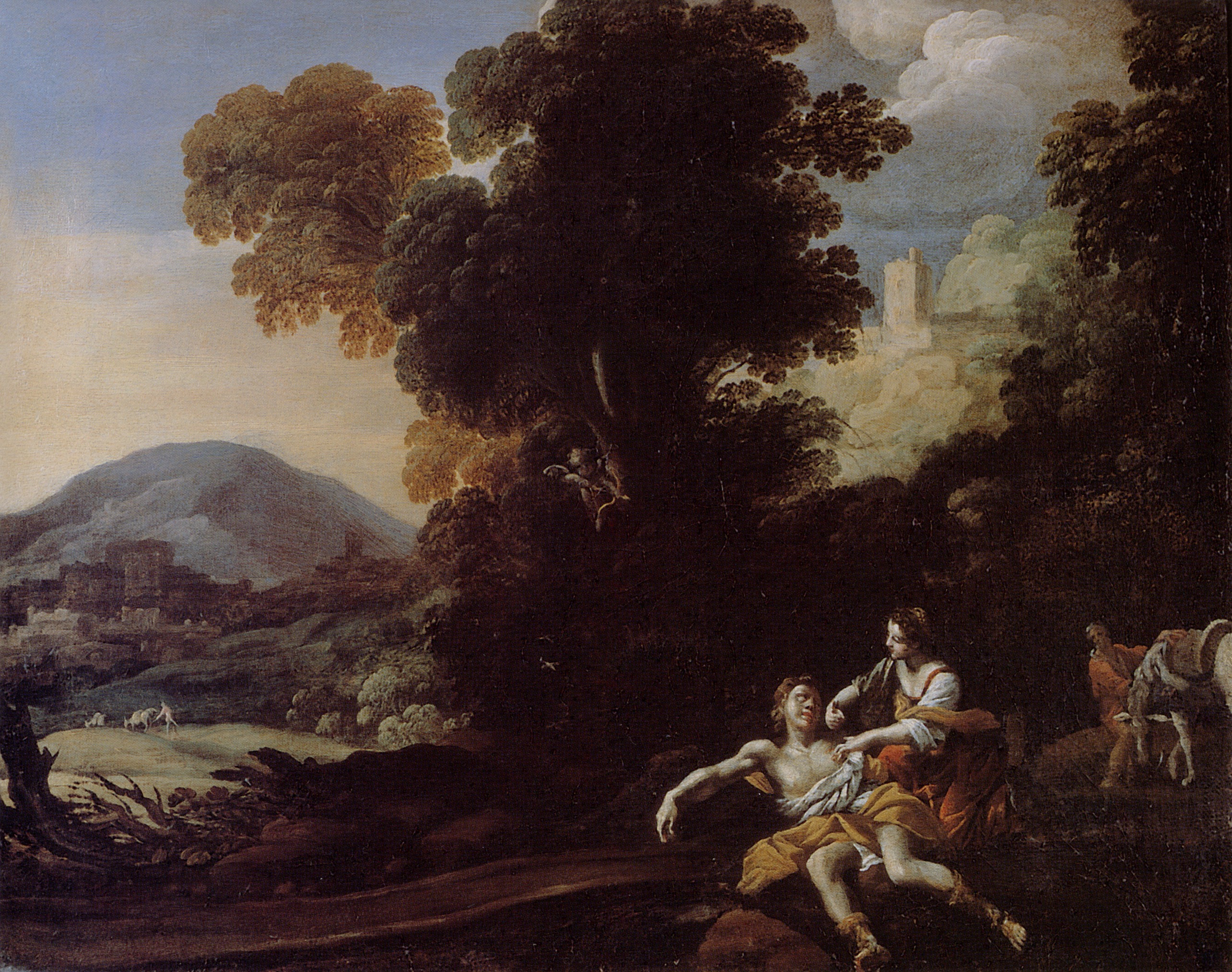 Lanfranco et Tassi, Paysage avec Angélique et Médor