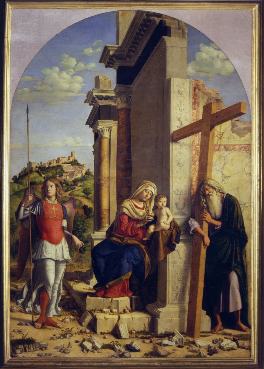 Cima da Conegliano, Vierge à l'Enfant entre l'archange saint Michel et l'apôtre saint André