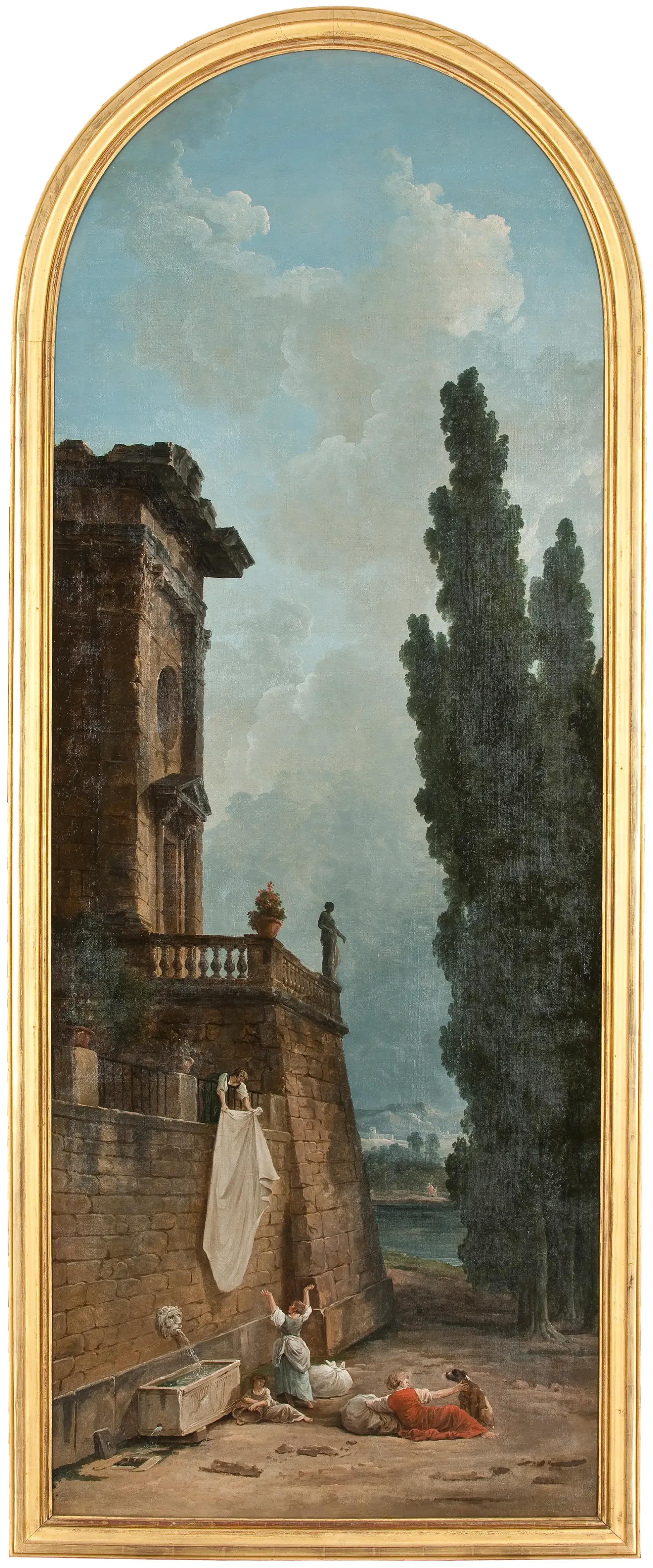 Hubert Robert, Palais et Lavandières, 1791