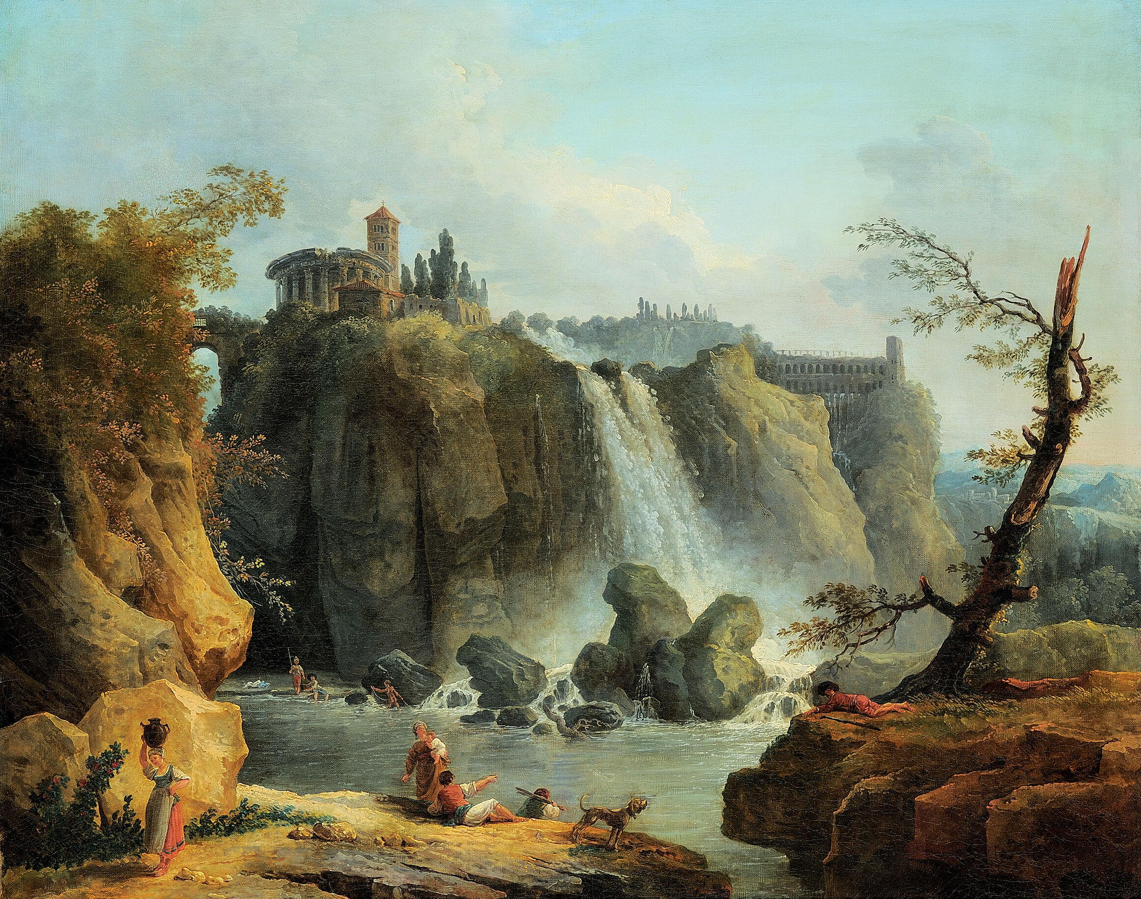 Hubert Robert, Paysage Cascades Tivoli