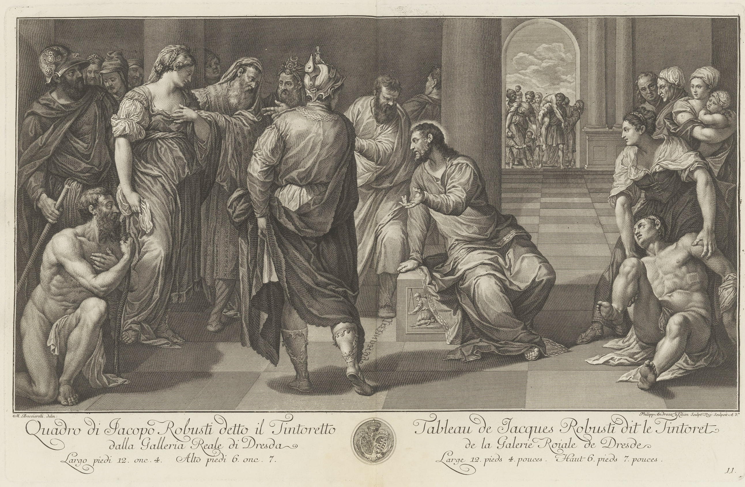 Recueil d'estampes de Dresde : Tintoret, Christ et femme adultère