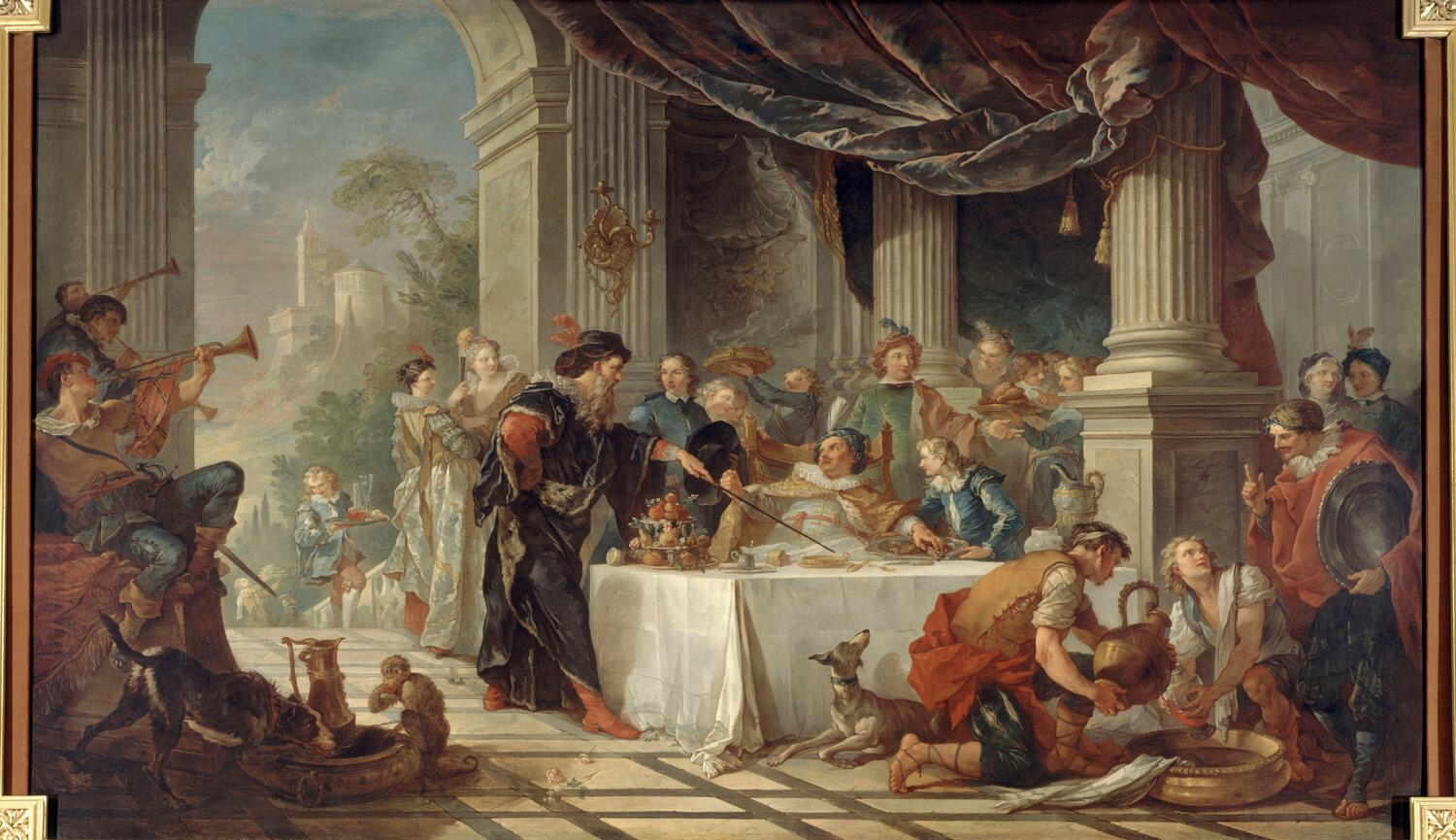 Natoire, repas de Sancho - carton