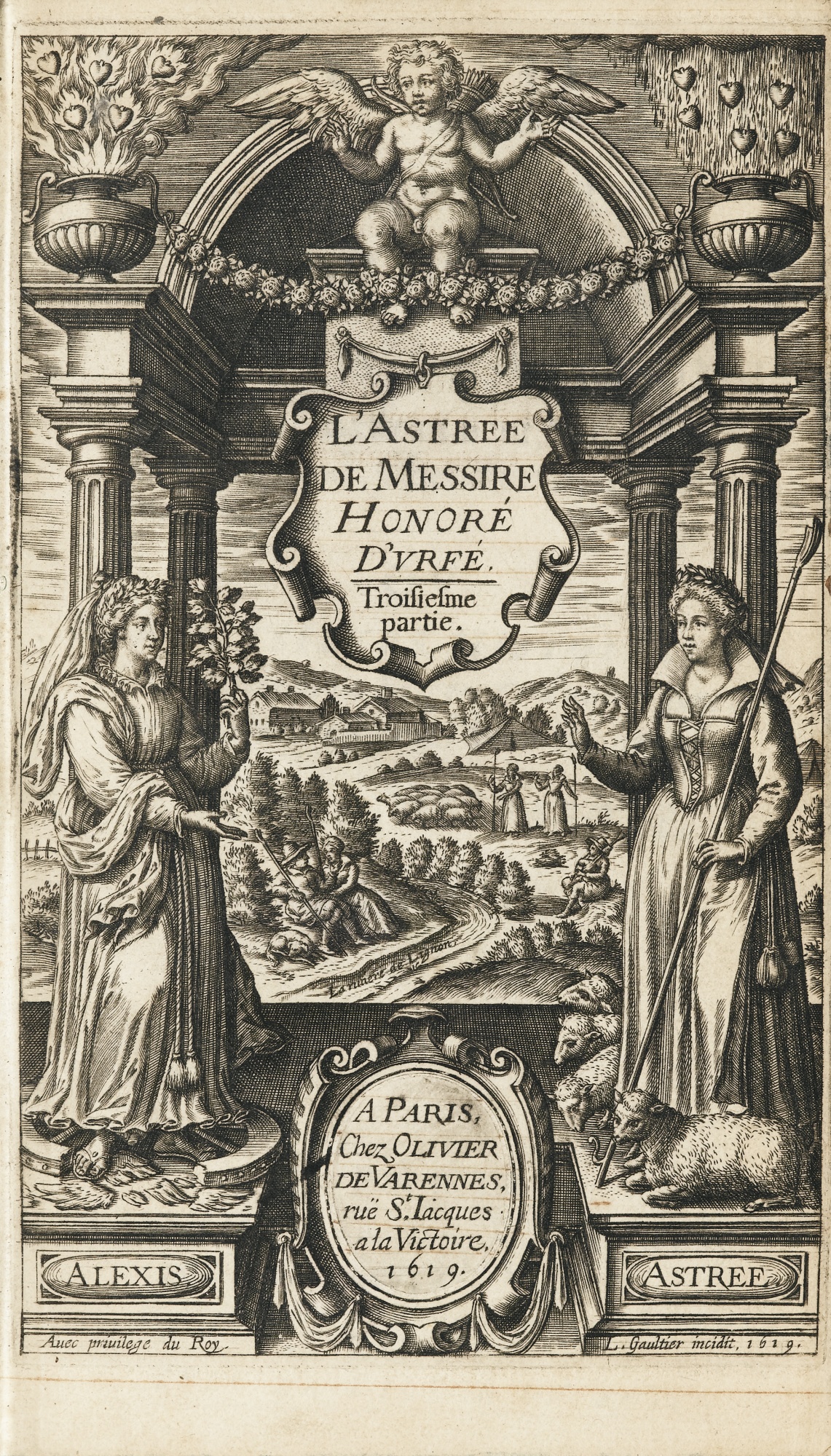 Frontispice 3e partie de l'Astrée, Gaultier