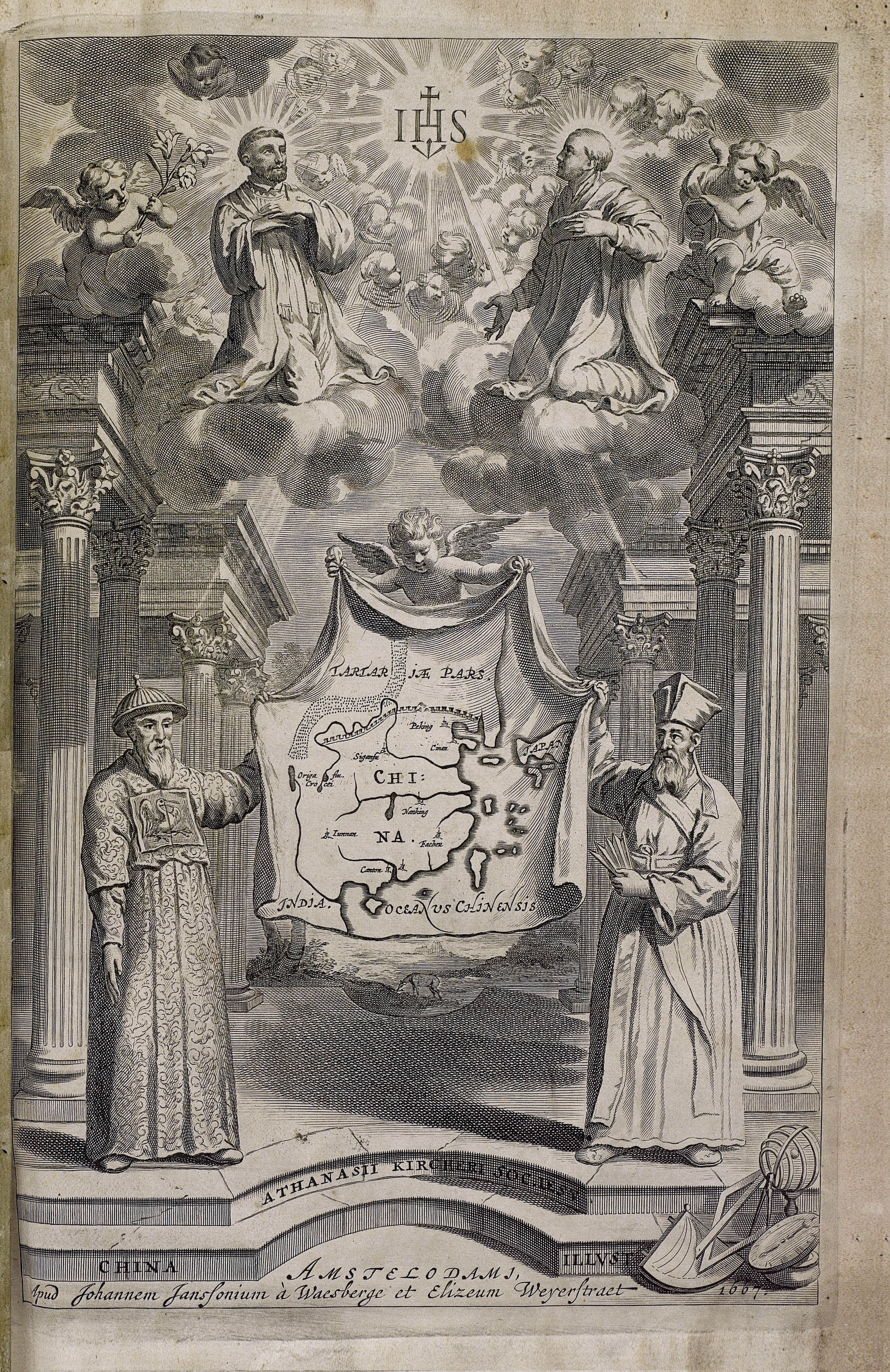 Frontispice Chine illustrée Kircher