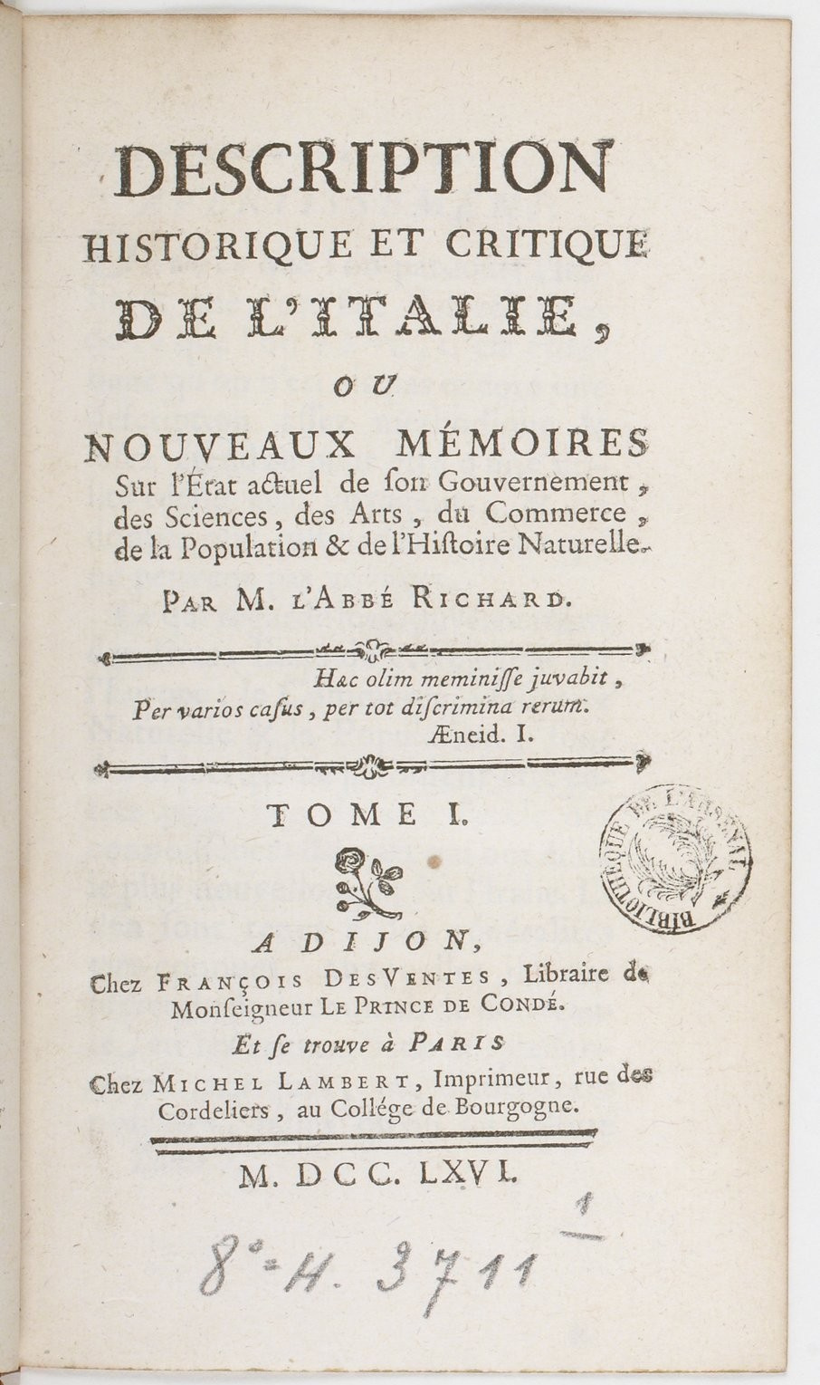 Richard, Description de l'Italie