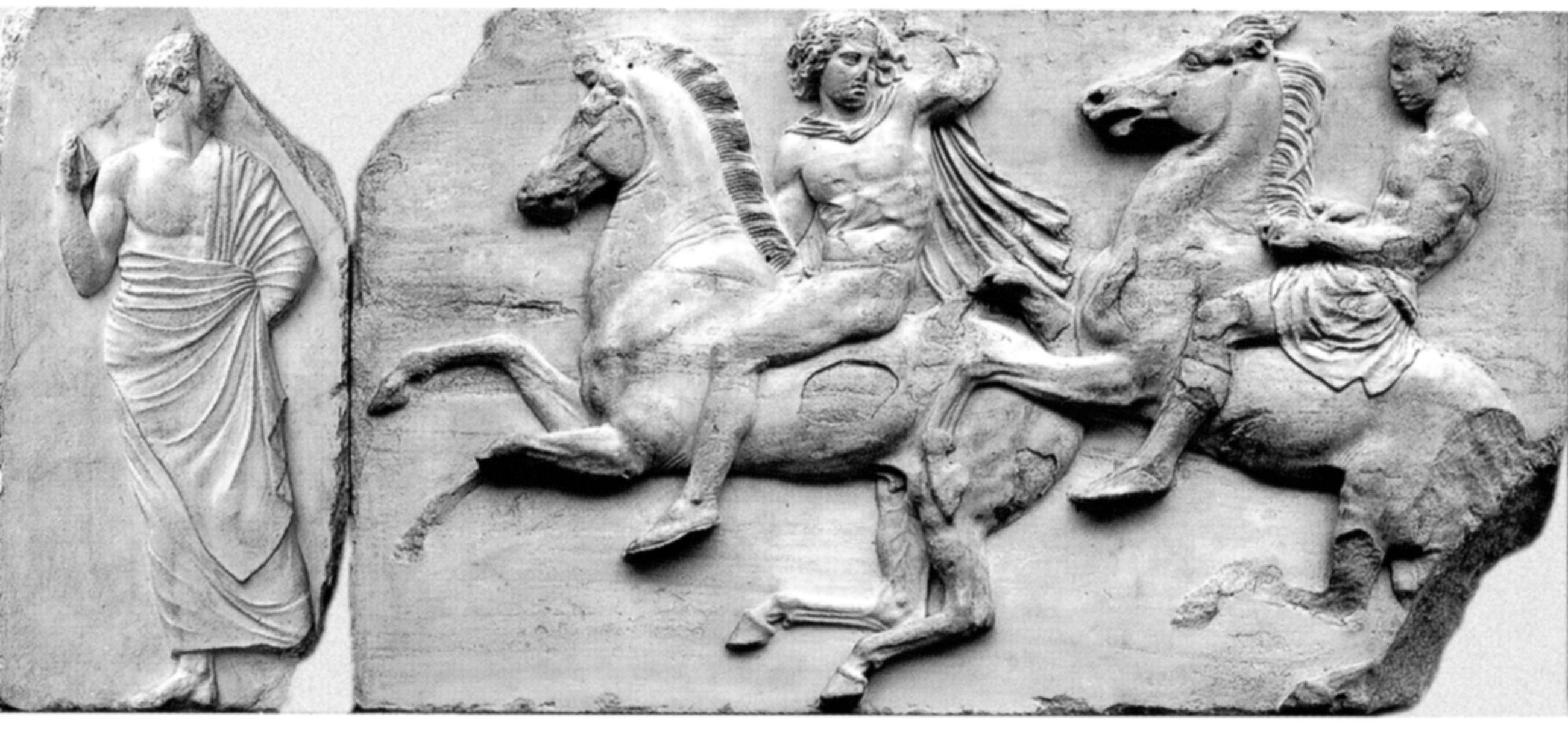 Fig. 3. Plaque de la frise ouest, conservée au British Museum (magistrat et cavaliers).
