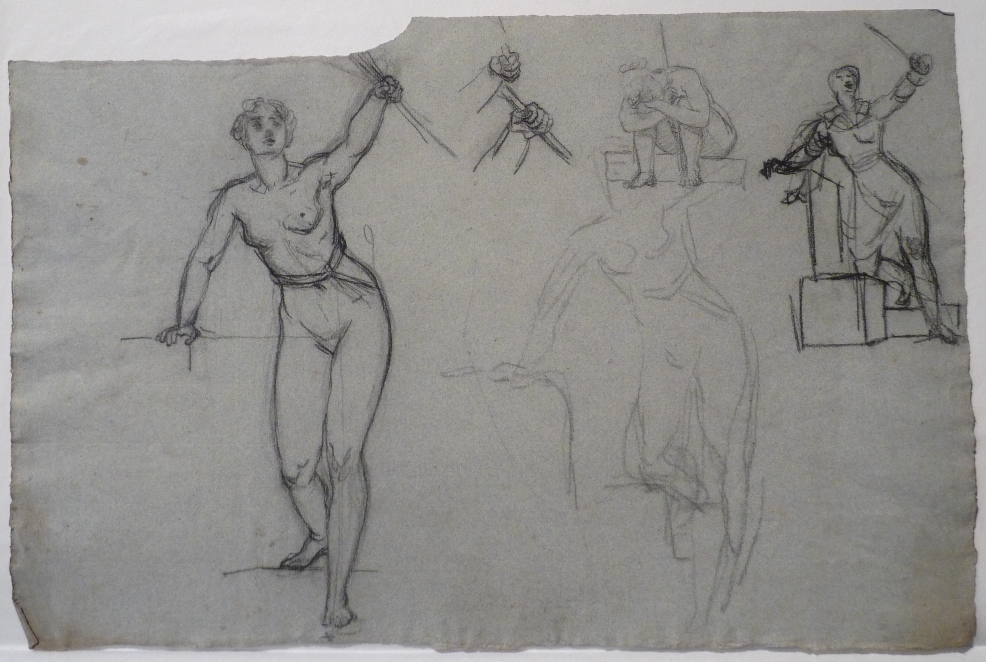 Auguste Vinchon, Jeanne d’Arc blessée sur les murs d’Orléans, étude de détail
