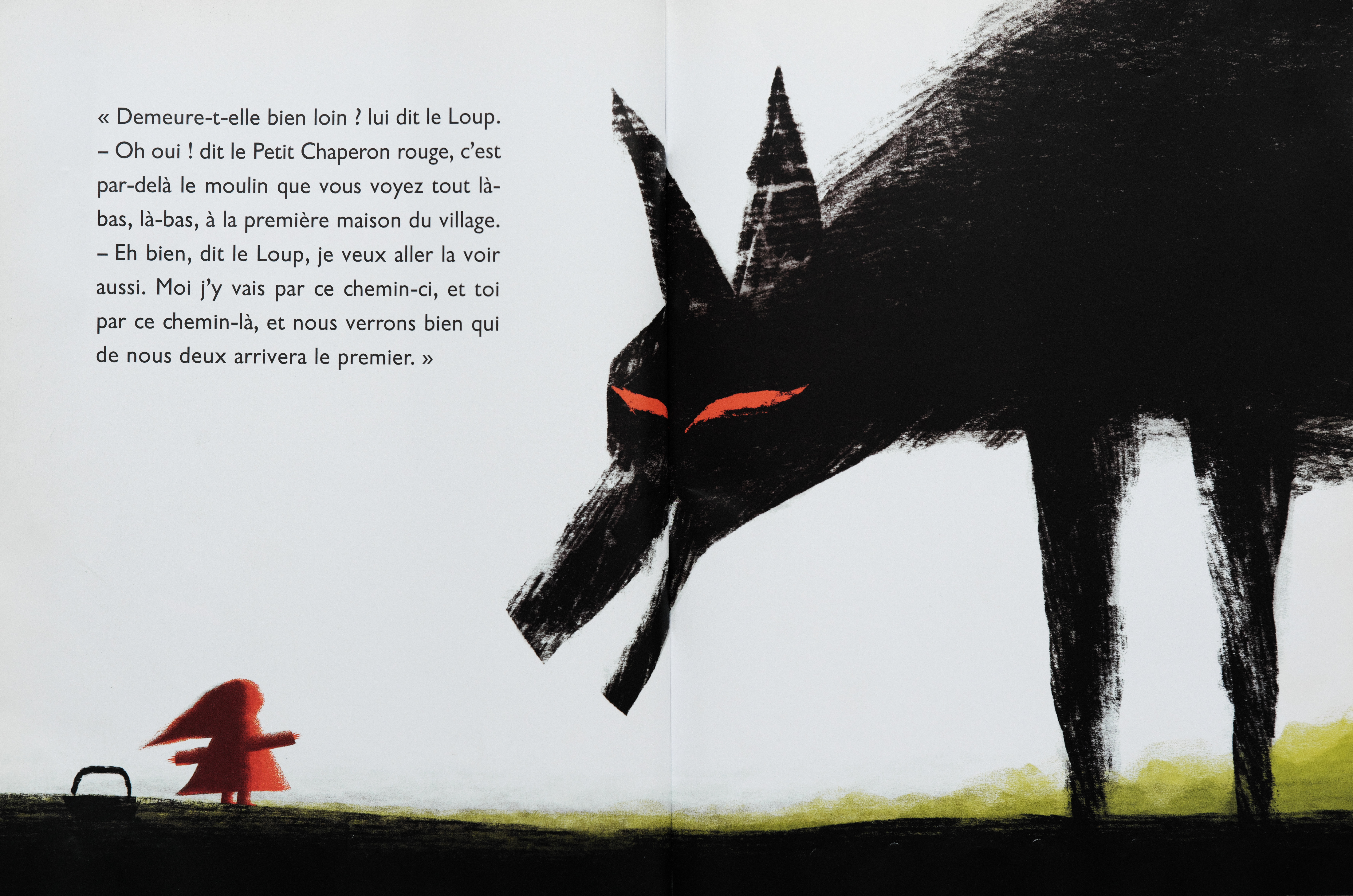Fig. 1. Le petit chaperon rouge, Charles Perrault, Christian Roux © Editions du Seuil jeunesse, 2007