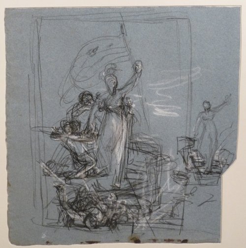 Auguste Vinchon, Jeanne d’Arc blessée sur les murs d’Orléans, étude d’ensemble