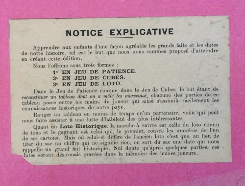 Notice jeu