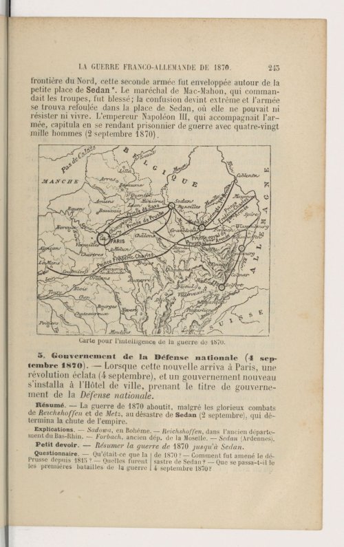 Carte pour l'intelligence de la guerre de 1870