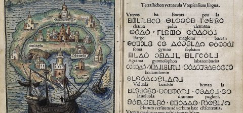 Frontispice de l'Utopie de Thomas More, 1516, détail