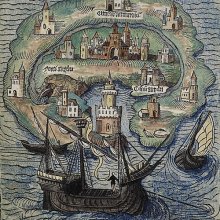 Frontispice de l'Utopie de Thomas More, 1516, détail