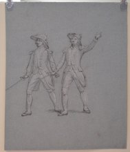Auguste Vinchon, Les Enrôlements volontaires, 22 juillet 1792, études de soldats