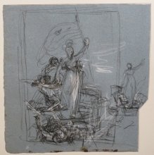 Auguste Vinchon, Jeanne d’Arc blessée sur les murs d’Orléans, étude d’ensemble