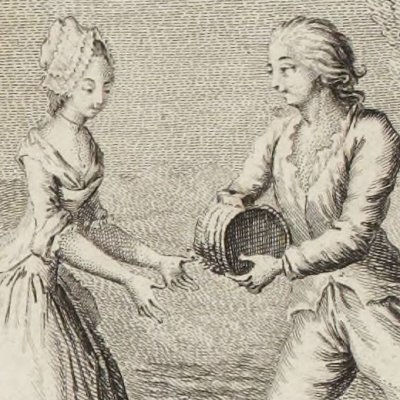 Frontispice de la 1ère partie (Paysan perverti,  Esprit 1782 fig1) - Binet