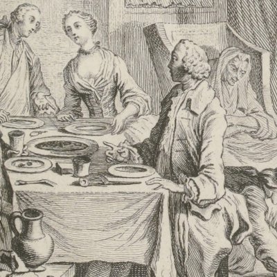 Repas au Cerf Blanc (Clarisse, Nourse 1751, fig7) - Eisen