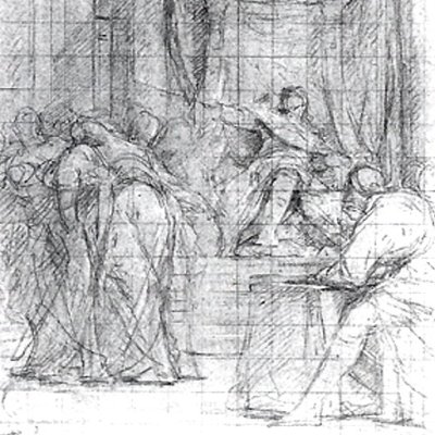 L’évanouissement d'Esther (esquisse de Stuttgart) - Restout