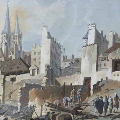 Ruines de la foire Saint-Germain après l’incendie de 1762 - Demachy