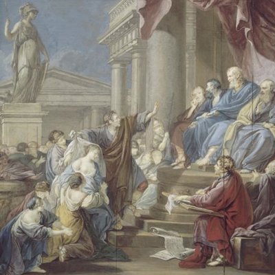 Phryné accusée d’impiété devant les aréopagites (version du Louvre) - Baudouin