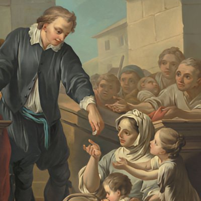 Saint Grégoire distribue son bien aux pauvres - Doyen d’après Carle Vanloo