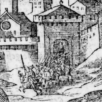 L’apparition de Jérusalem aux croisés (Jérusalem délivrée, ch3, 1628) - Valesio