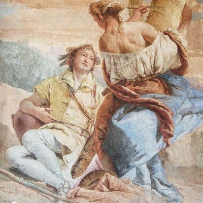 Angélique gravant le nom de Médor sur un arbre - Tiepolo