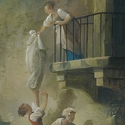 Lavandières à la fontaine - Robert