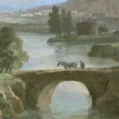 La Passerelle (Un pont sous lequel on découvre les campagnes de Sabine) - Robert