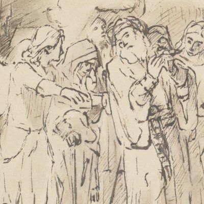 Loth et sa famille emmenés par l’ange hors de Sodome - Rembrandt