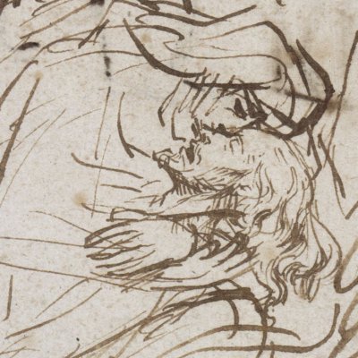 Lamentation sur le Christ mort (Esquisse de Berlin) - Rembrandt