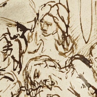 Déposition de croix (dessin de Berlin) - Rembrandt