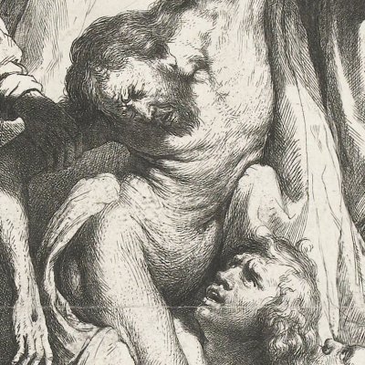 La grande descente de croix (eau-forte) - Rembrandt