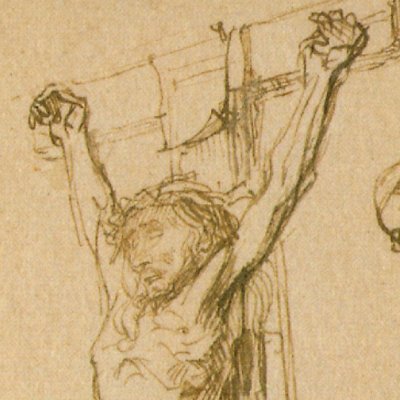 Crucifixion (dessin de Berlin) - Rembrandt