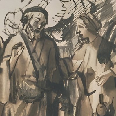 Loth et sa famille fuyant Sodome - École de Rembrandt
