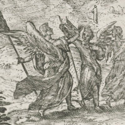 Abraham regarde Loth, ses filles & Sodome en flammes - Crispin de Passe l’Ancien