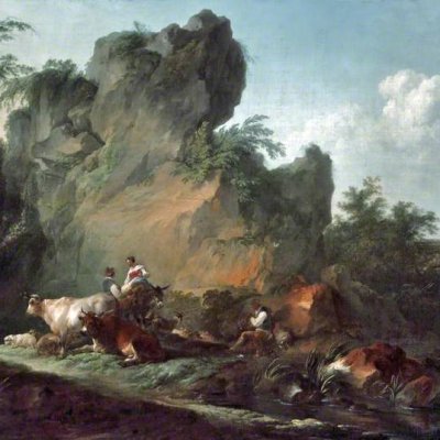 Paysage avec figures et animaux - Loutherbourg