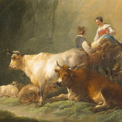 Landscape with figures and animals - Loutherbourg