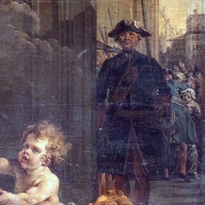 Minerve conduisant la Paix à l’hôtel de ville (la paix de 1763) - Hallé
