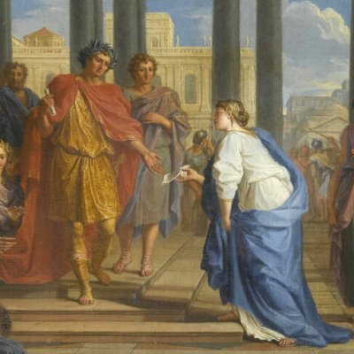 L’audience de Trajan (réduction du Louvre) - Coypel