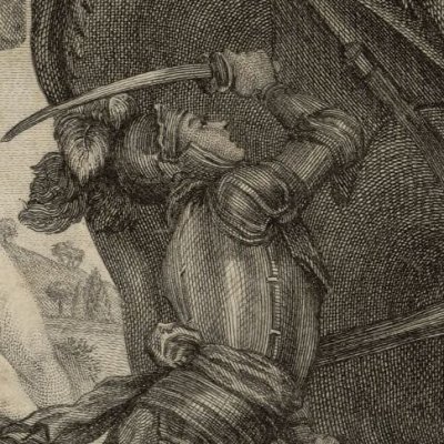 Roland délivre Olympe de l’orque (Roland furieux Brunet 1775, ch11) - Cochin