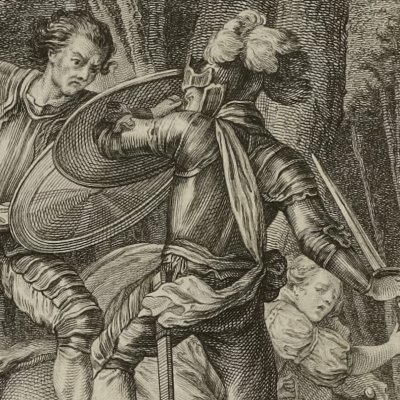 Combat de Renaud et de Ferragus (Roland furieux Brunet 1775, ch1) - Cochin