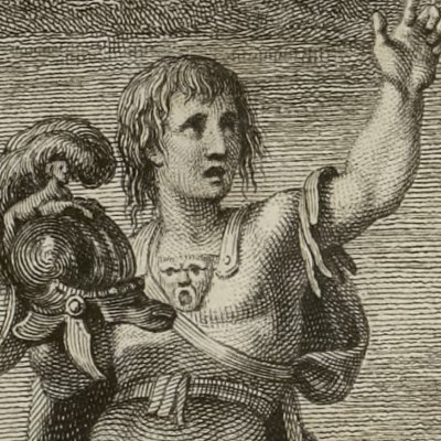 Ferragus face au fantôme de l’Argail (Roland furieux Brunet 1775, ch1) - Cipriani