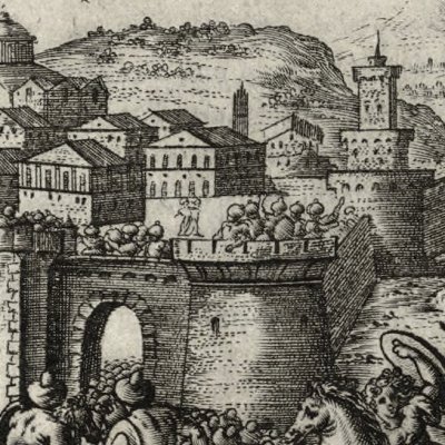 Les Infidèles refluent dans Jérusalem (Jérusalem délivrée, ch3, 1590) - Castello