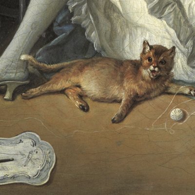 Une dame attachant sa jarretière, et sa servante - Boucher