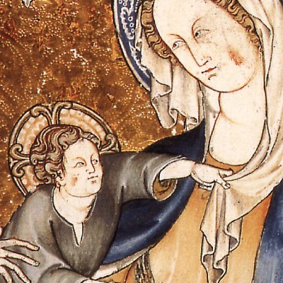 Vierge à l’enfant et saints - Psautier de Robert de Lisle