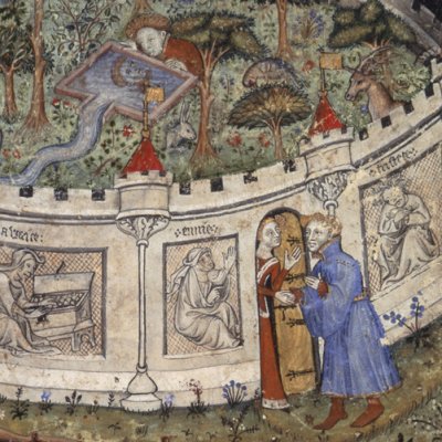 Le verger de déduit (Le Roman de la rose, manuscrit Egerton 1069)