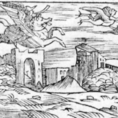 Astolphe poursuit les harpies - Roland furieux, ch33, éd1570