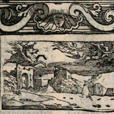 Astolphe pursues the harpies - Roland furieux, ch33, ed1570